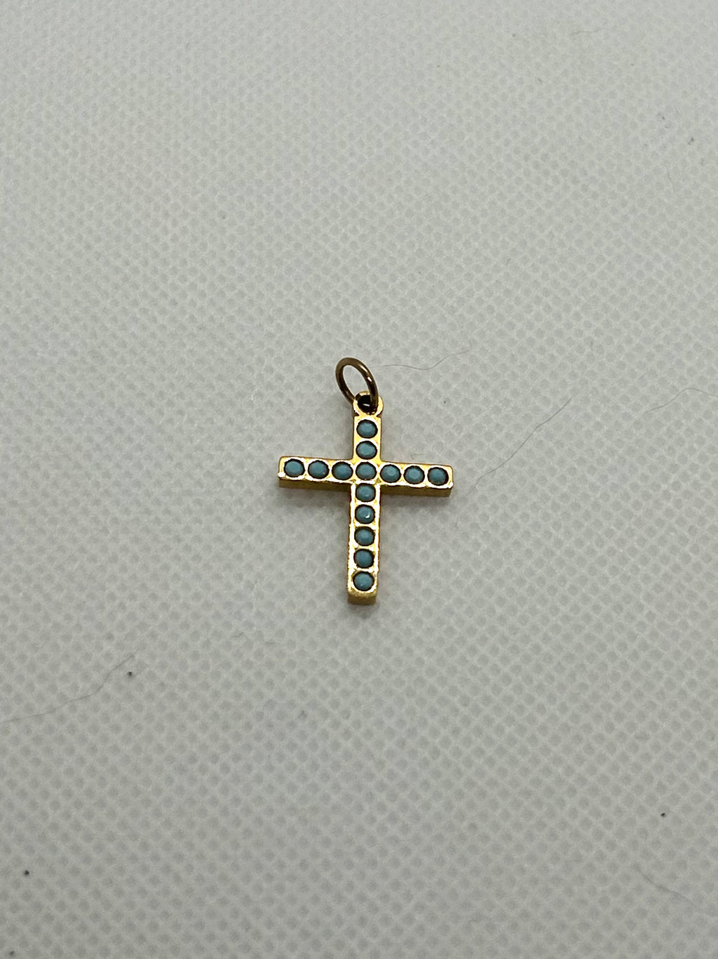 Large Turquoise Cross Charm