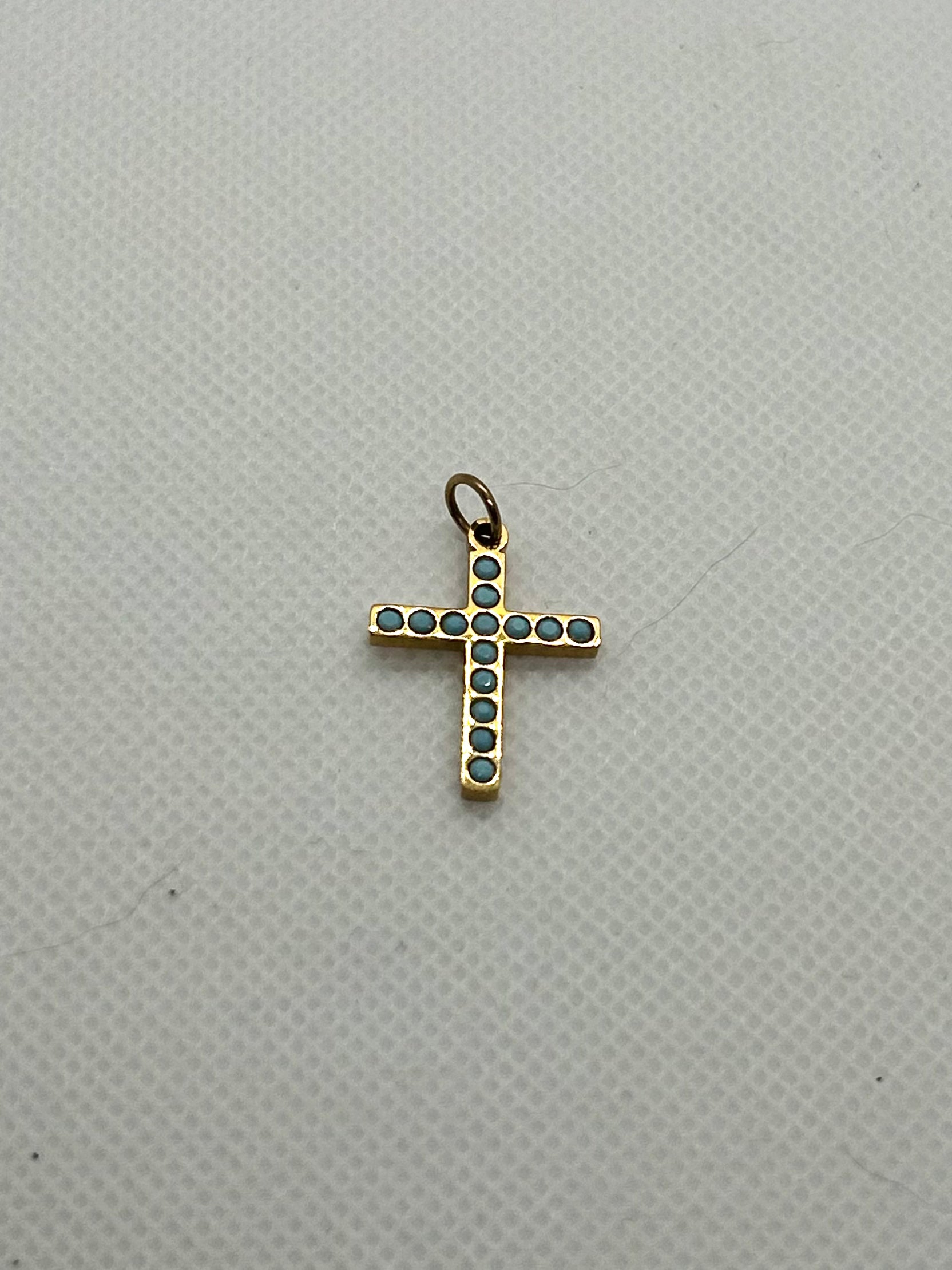 Large Turquoise Cross Charm