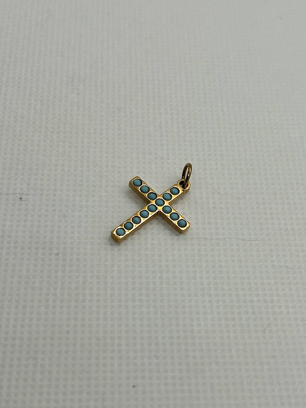 Large Turquoise Cross Charm