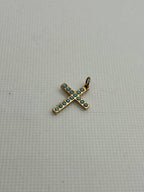 Large Turquoise Cross Charm