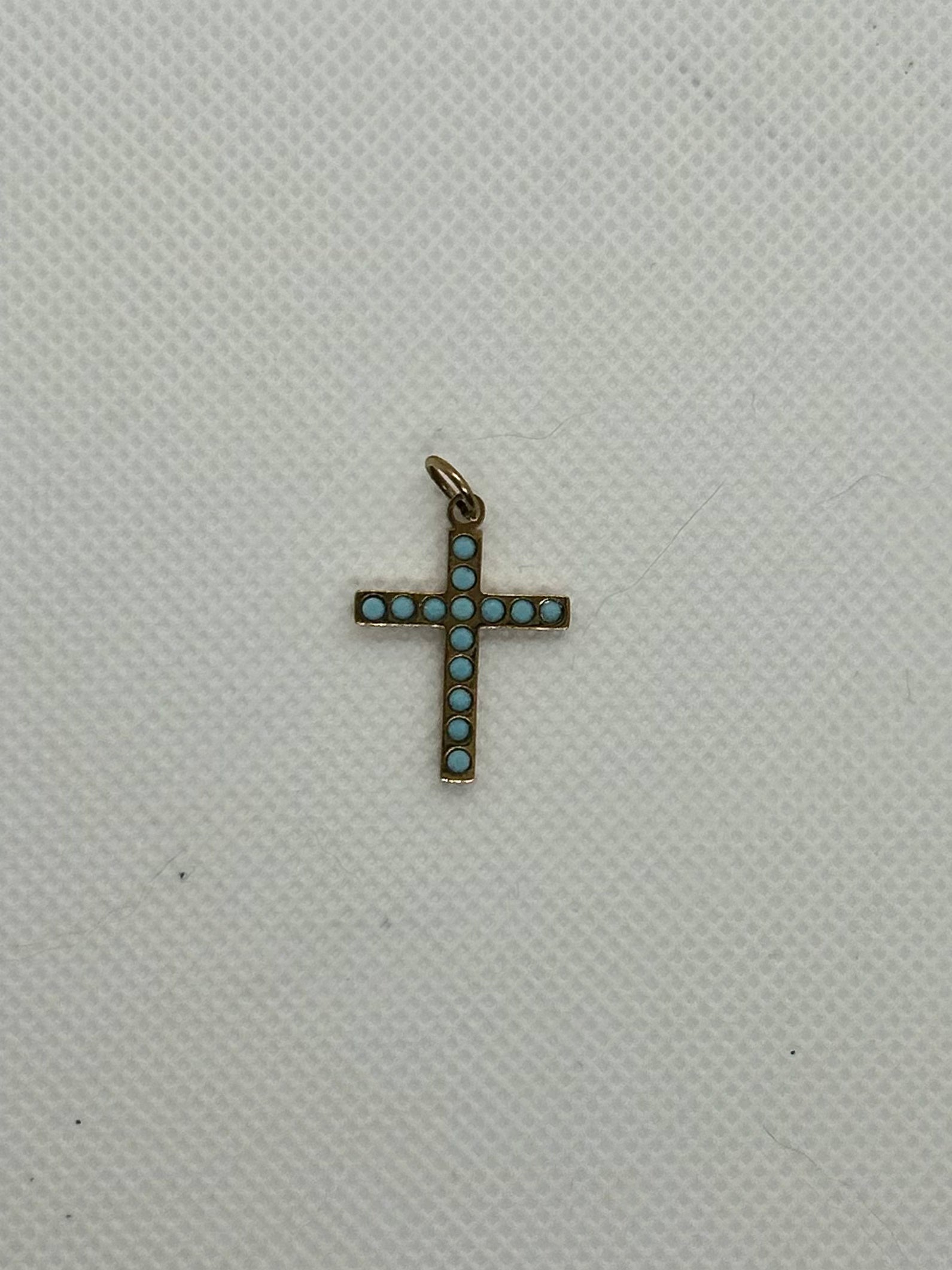 Large Turquoise Cross Charm