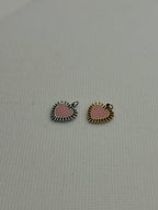 Pink Sun Ray Heart Charm