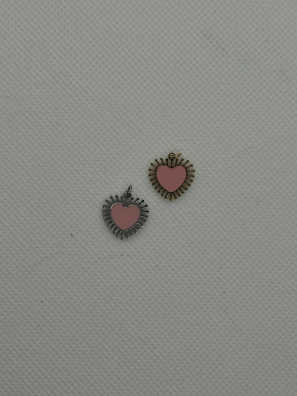 Pink Sun Ray Heart Charm