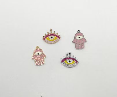 Pink Hand Evil Eye Charm