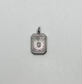 Rectangle Sunburst Crystal Charm