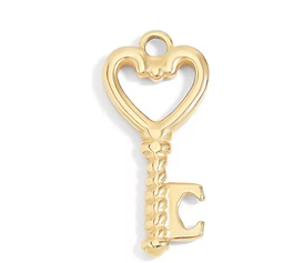 Heart Key Charm