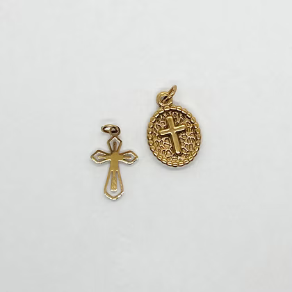 Hammer Pressed Cross Charm