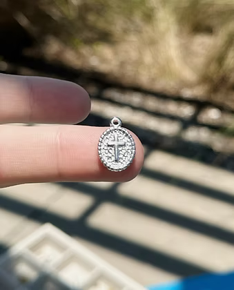 Hammer Pressed Cross Charm