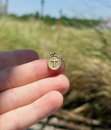 Hammer Pressed Cross Charm